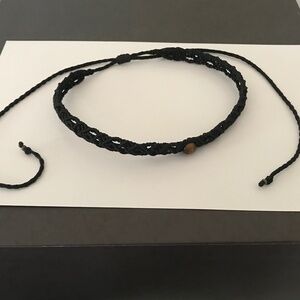 Macrame choker necklace with tiger eye bead
